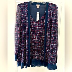 Women’s Chico’s 2-pc tank and cardigan size 1